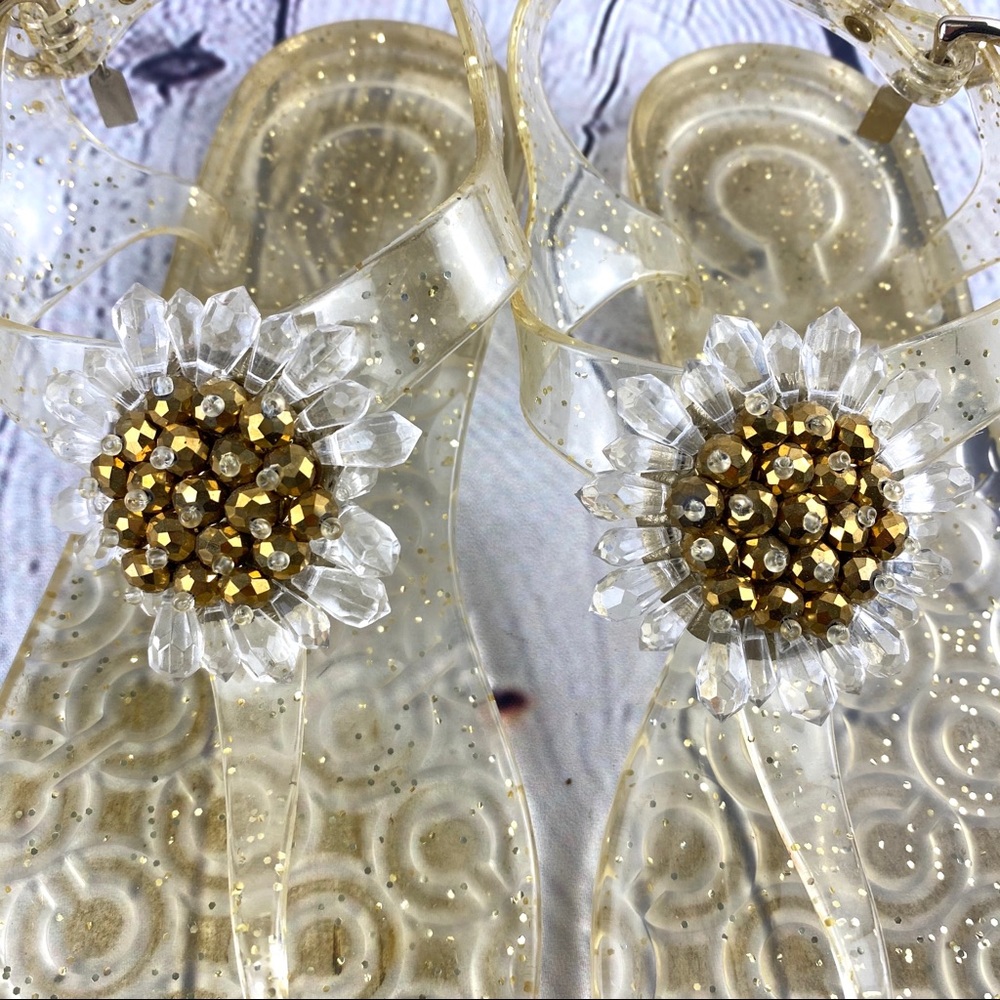 Coach sunflower gold and clear sandals size8 - Picture 5 of 7